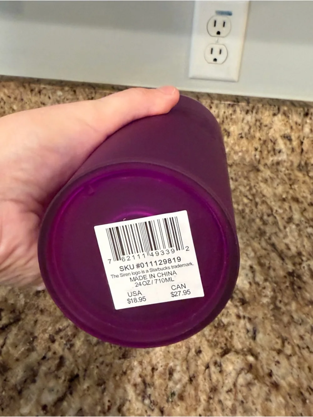 Starbucks Venti Purple Soft Touch Cold Cup Tumbler 2022